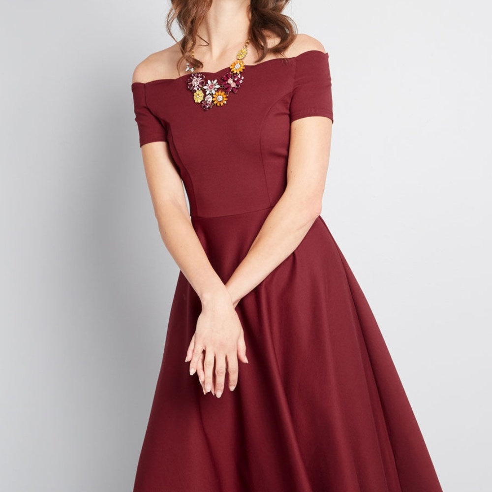ModCloth Timeless Favorite Off Shoulder Dress